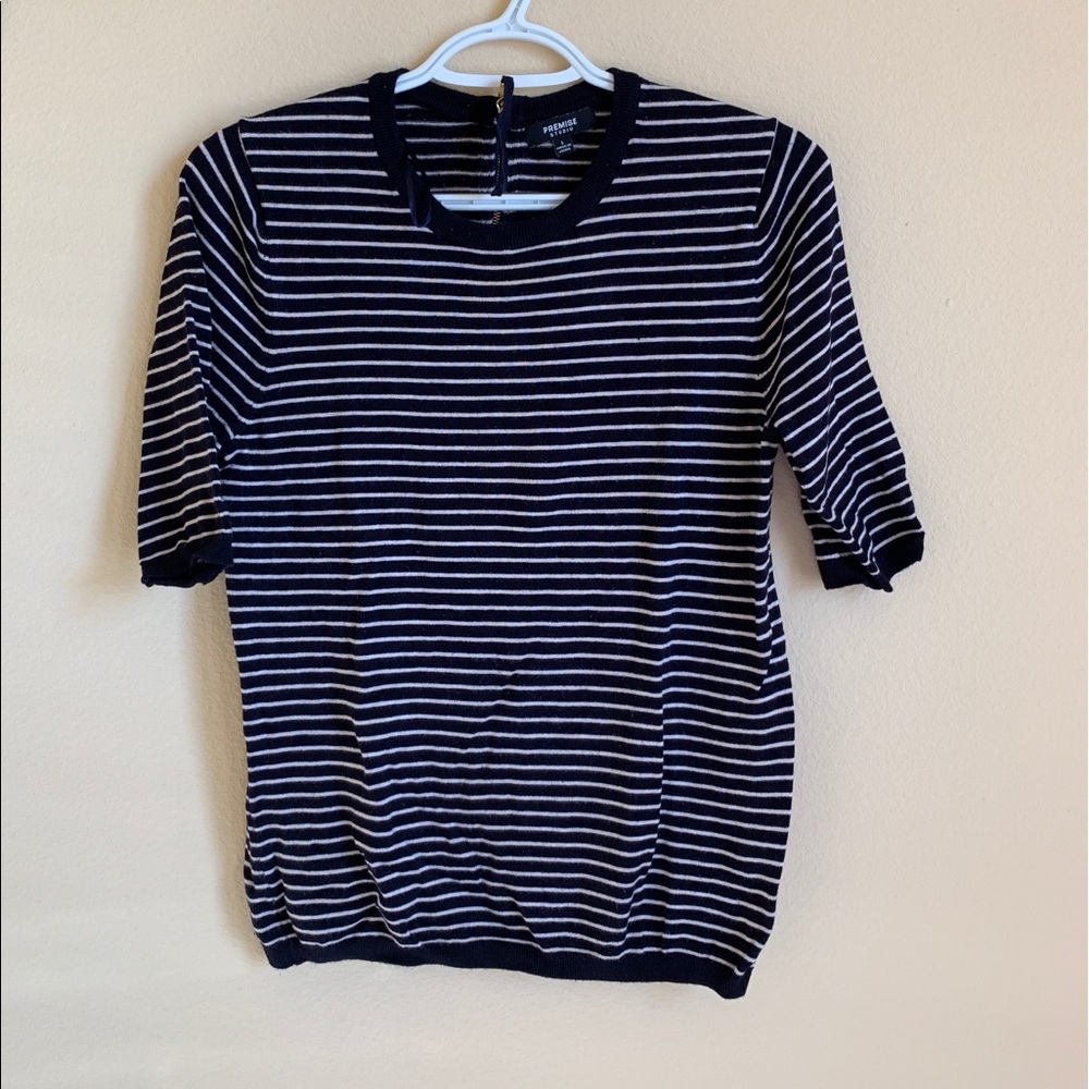 Blue striped top
